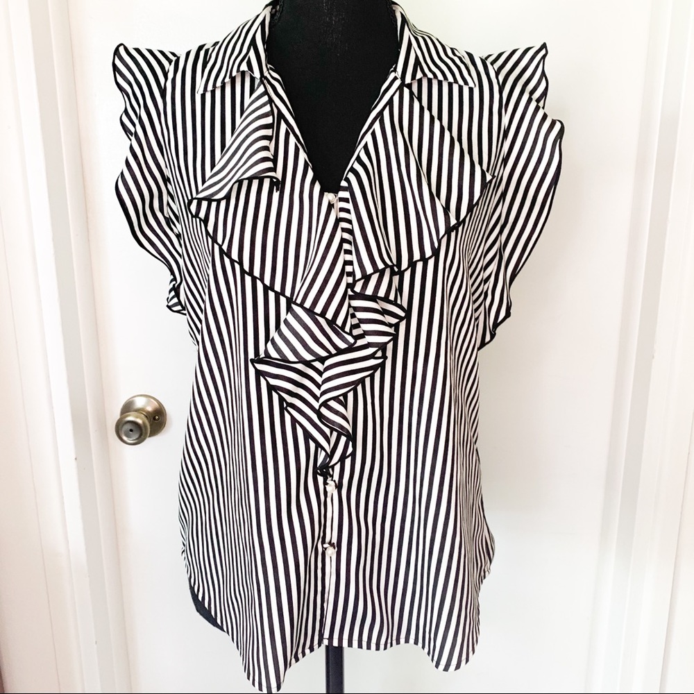 Karl Lagerfeld Striped Top SZ S